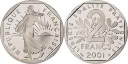World Coins - France, 2 Francs, Semeuse, 2001, Paris, Proof, Nickel, , Gadoury:547b