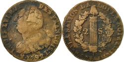 World Coins - Coin, France, 2 sols françois, 2 Sols, 1792, Bayonne, , Bronze