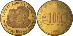 World Coins - France, Medal, Centenaire du Cinéma, Frères Lumière, 1995, , Gilt