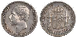 World Coins - Coin, Spain, Alfonso XII, Peseta, 1883, Madrid, , Silver, KM:686