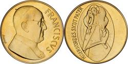 World Coins - Vatican, Token, Le Pape François, Copper-Nickel Gilt,