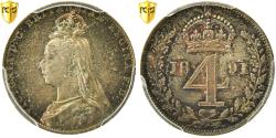 World Coins - Great Britain, Victoria, 4 Pence, 1891, Silver, PCGS, , Spink:3933, KM:773