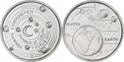 World Coins - Turkey, Kurus, Earth, 2022, Istanbul, Aluminum,