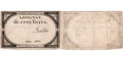 World Coins - France, 5 Livres, 8.2.1794, Série R, EF(40-45)