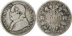World Coins - ITALIAN STATES, PAPAL STATES, Pius IX, 10 Soldi, 1868 XXIII, Rome,