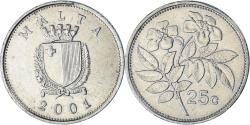 World Coins - Coin, Malta, 25 Cents, 2001