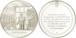 World Coins - France, Medal, L'ordinateur, Sciences & Technologies, , Silver