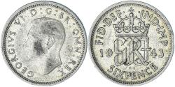 World Coins - Coin, Great Britain, George VI, 6 Pence, 1943, , Silver, KM:852