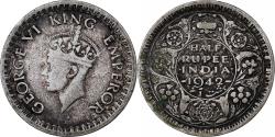 World Coins - British India, George VI, 1/2 Rupee, 1942, Silver, , KM:552