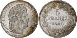 World Coins - France, Louis-Philippe, 5 Francs, 1841, Strasbourg, Silver,