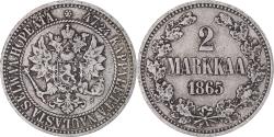 World Coins - Coin, Finland, Alexander II, 2 Markkaa, 1865, Helsinki, , Silver