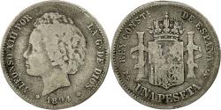 World Coins - Coin, Spain, Alfonso XIII, Peseta, 1894, Valencia, , Silver, KM:702
