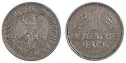 World Coins - Coin, GERMANY - FEDERAL REPUBLIC, Mark, 1955, Karlsruhe,