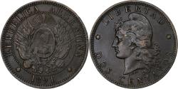 World Coins - Argentina, 2 Centavos, 1891, Bronze,
