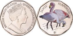 World Coins - Coin, BRITISH VIRGIN ISLANDS, 1 Dollar, 2019, Coloured James's Flamingo.FDC