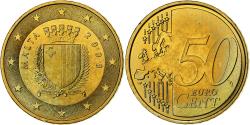 World Coins - Malta, 50 Euro Cent, 2008, Paris, , Brass, KM:130