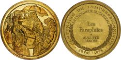 World Coins - France, Medal, Les Parapluies, Auguste Renoir, Vermeil,