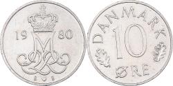 World Coins - Coin, Denmark, 10 Öre, 1980
