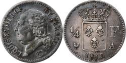 World Coins - France, Louis XVIII, 1/4 Franc, Louis XVIII, 1817, Paris, Silver,
