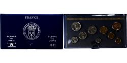 World Coins - France, Coffret 1 c. à 10 frs., 1981, MDP, série FDC,