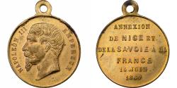 World Coins - France, Token, Napoléon III, Annexion de la Savoie et Nice, 1860, Brass