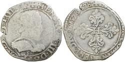 World Coins - France, Henri III, 1/2 Franc au col plat, 1578, Troyes, Silver,