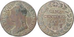 World Coins - Coin, France, Dupré, 5 Centimes, AN 8, Strasbourg, , Bronze, KM:640.4