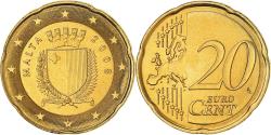World Coins - Malta, 20 Euro Cent, The arms of Malta, 2008, , Nordic gold