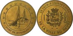 World Coins - France, Euro du Havre, Pont de Normandie, 1996, Monnaie de Paris, Brass