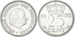 World Coins - Coin, Netherlands, 25 Cents, 1955