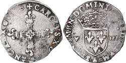 World Coins - Coin, France, Charles X, 1/8 d'écu à la croix de face, 1590, Paris,