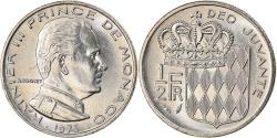 World Coins - Coin, Monaco, Rainier III, 1/2 Franc, 1975, , Nickel, KM:145