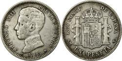 World Coins - Coin, Spain, Alfonso XIII, Peseta, 1891, , Silver