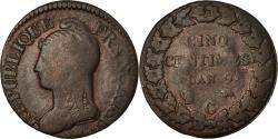 World Coins - Coin, France, Dupré, 5 Centimes, AN 9, Geneva, , Bronze, KM:640.6