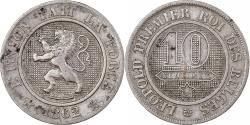 World Coins - Belgium, Leopold I, 10 Centimes, 1862, Brussels, Copper-nickel,