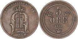 World Coins - Sweden, Oscar II, 5 Öre, 1880, Bronze, , KM:736