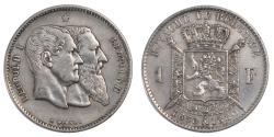 World Coins - Coin, Belgium, Leopold II, Franc, 1880, , Silver, KM:38