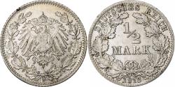 World Coins - GERMANY - EMPIRE, 1/2 Mark, 1918, Munich, Silver, , KM:17