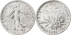World Coins - France, 50 Centimes, Semeuse, 1918, Paris, Silver, , Gadoury:420