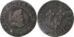 World Coins - France, Henri IV, Double Tournois, 1607, Paris, Copper, , Gadoury:538