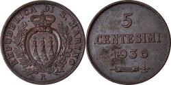 World Coins - Coin, San Marino, 5 Centesimi, 1936, Rome, , Bronze, KM:12