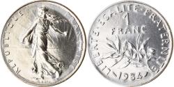 World Coins - Coin, France, Semeuse, Franc, 1984, Paris, FDC, , Nickel, KM:925.1