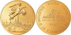 World Coins - France, Token, Aéroport de Rouen, Vallée de Seine, Business & industry, 1991