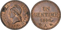 World Coins - France, 1 Centime, Dupré, 1848, Paris, Copper,