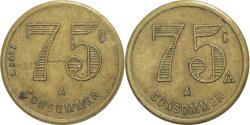 World Coins - France, A Consommer, 75 Centimes, , Brass