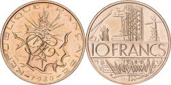 World Coins - Coin, France, Mathieu, 10 Francs, 1980, Paris, série FDC, Tranche A,