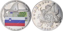 World Coins - Slovenia, Medal, Monnaie Européenne, Billet de 100 Euro, Politics, 2002