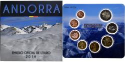 World Coins - Andorra, 1 Cent to 2 Euro, BU, 2014, Monnaie de Paris,