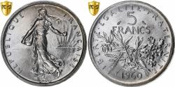 World Coins - France, 5 Francs, Semeuse, 1960, Paris, Silver, PCGS, MS(65-70), Gadoury:770, Le