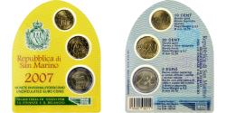 World Coins - San Marino, Set 10 ct, 20 ct, 2€, FDC, 2007, Rome,